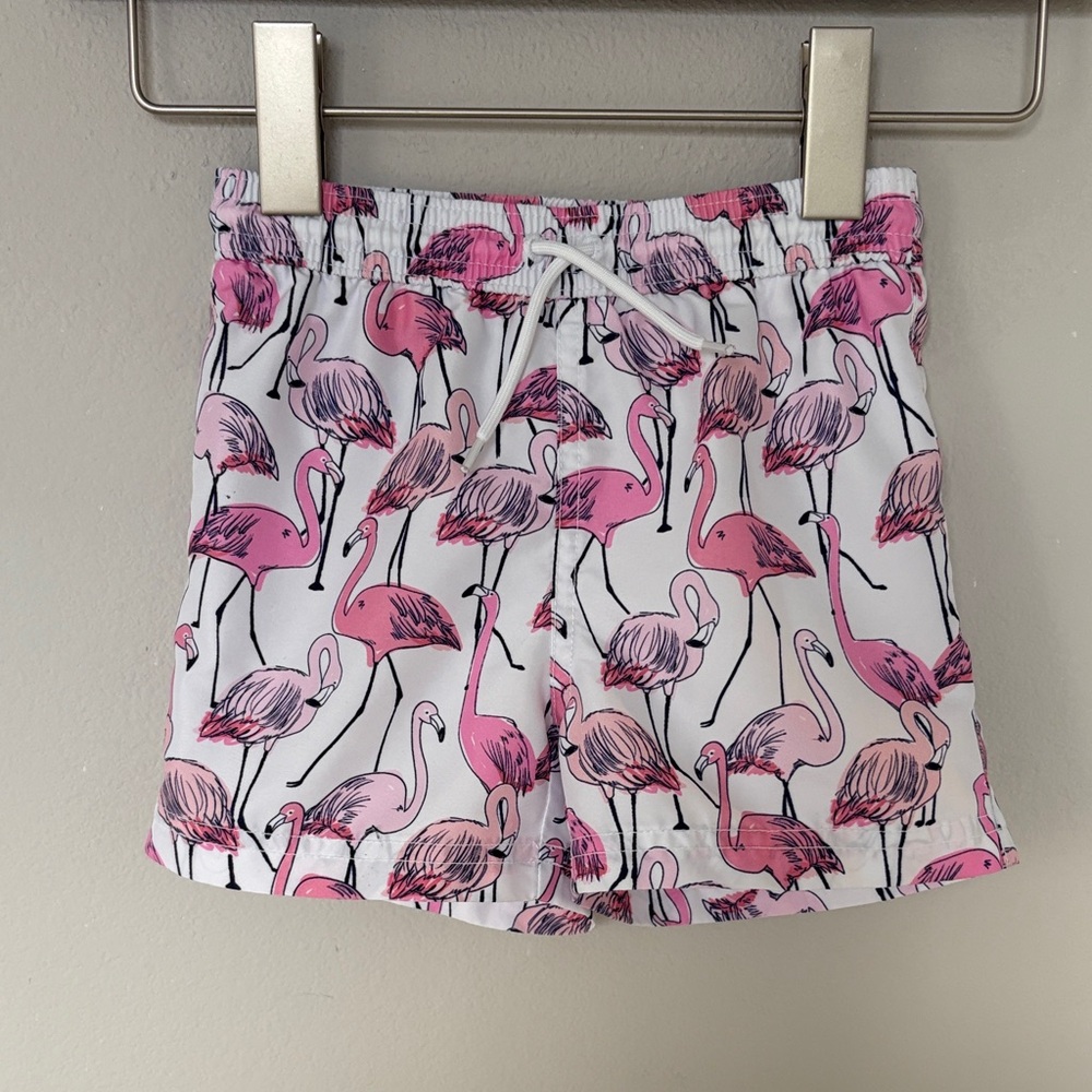 Janie and Jack Recycled Flamingo Swim Trunk